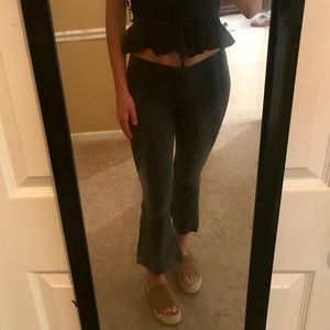 Free People pull on crop kick flare jeans